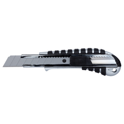 Ніж будівельний корпус метал/гума лезо 18мм автоматичний замок SIGMA 8211041