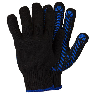 Перчатки трикотажные с ПВХ точкой р10 Актив черные SIGMA 9442471