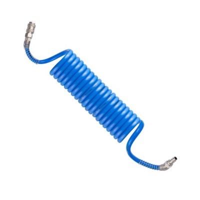 Шланг спиральный полиуретановый 8*12 мм, 5м с быстроразъемными соединениями Intertool PT-1715