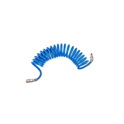 Шланг спиральный полиуретановый 8*12 мм, 5м с быстроразъемными соединениями Intertool PT-1715