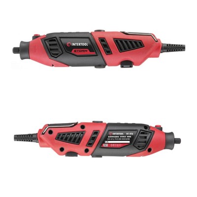 Шлифмашина прямая (гравер), 170Вт, 8000-35000об/мин, 120ед, кейс, стойка, гибкий вал, насадка для фрезерования Intertool WT-0516