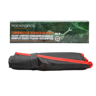 Набор ключей комбинированных 14 предметов 6гр.(10, 12-19, 21, 24, 27, 30, 32мм), на полотне ROCKFORCE RF-5146H