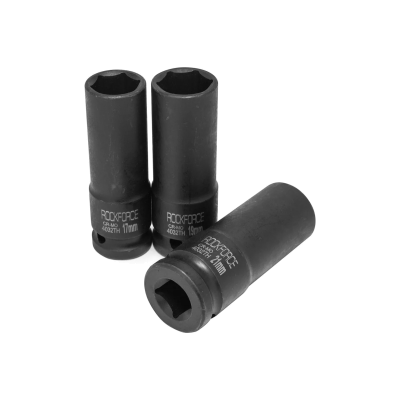 1/2" Набір головок ударних тонкостінних 3 предмети, 1/2" (17,19,21мм, 6-гран.) в кейсі ROCKFORCE RF-4032TH