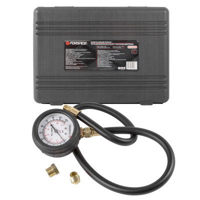 Тестер давления масла в наборе с резьбовыми адаптерами 3 предмета, (0-7bar), в кейсе Forsage F-912G03