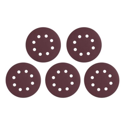 Круг наждачный самоклеющийся 125мм с отверстиями, бумага класс С, плотность 140 г/м2, К320, уп. 5ед Intertool BT-0592