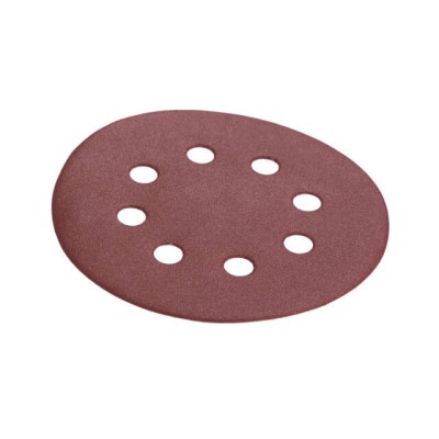 Круг наждачный самоклеющийся 125мм с отверстиями, бумага класс С, плотность 140 г/м2, К320, уп. 5ед Intertool BT-0592