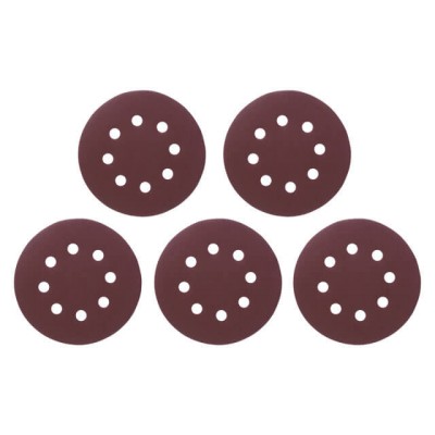 Круг наждачный самоклеющийся 125мм с отверстиями, бумага класс С, плотность 140 г/м2, К240, уп. 5ед Intertool BT-0591