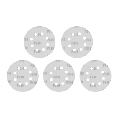 Круг наждачный самоклеющийся 125мм с отверстиями, бумага класс С, плотность 140 г/м2, К240, уп. 5ед Intertool BT-0591