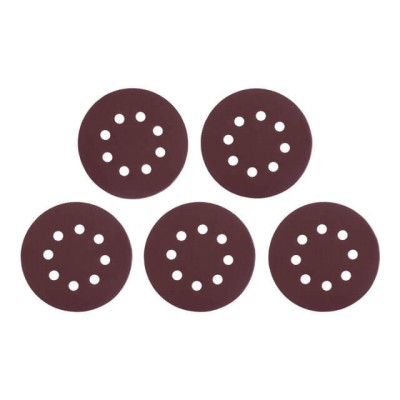 Круг наждачный самоклеющийся 125мм с отверстиями, бумага класс С, плотность 140 г/м2, К220, уп. 5ед Intertool BT-0590