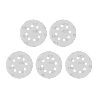 Круг наждачный самоклеющийся 125мм с отверстиями, бумага класс С, плотность 140 г/м2, К220, уп. 5ед Intertool BT-0590