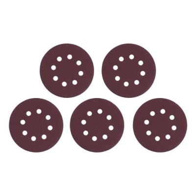 Круг наждачный самоклеющийся 125мм с отверстиями, бумага класс С, плотность 140 г/м2, К120, уп. 5ед Intertool BT-0587