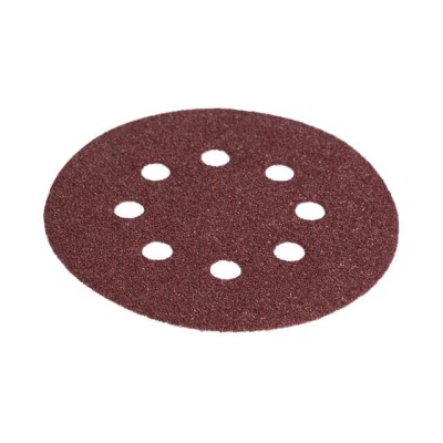 Круг наждачный самоклеющийся 125мм с отверстиями, бумага класс С, плотность 140 г/м2, К60, уп. 5ед Intertool BT-0584