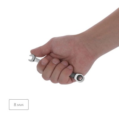 Ключ комбинированный с трещоткой 8мм Cr-V; PROF DIN3113 INTERTOOL XT-1348