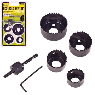 Набор корончатых фрез по дереву 6 пр 32, 38, 44, 54мм Alloid HS-3254