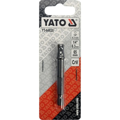 Держатель-адаптер торцевых головок YATO 1/4" 65 мм hex- 1/4" YT-04625