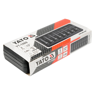 Набор насадок отверточных ударных Yato SPLINE 1/2" M5-18 8 шт YT-1069
