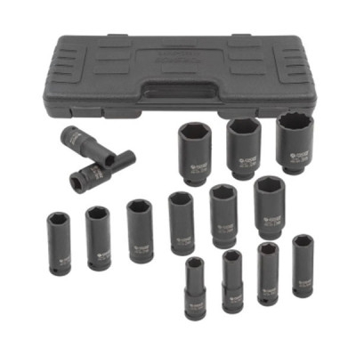 Головки ударные глубокие, набор 15пр., 1/2" (6гр.) Forsage F-4166D-5MPB