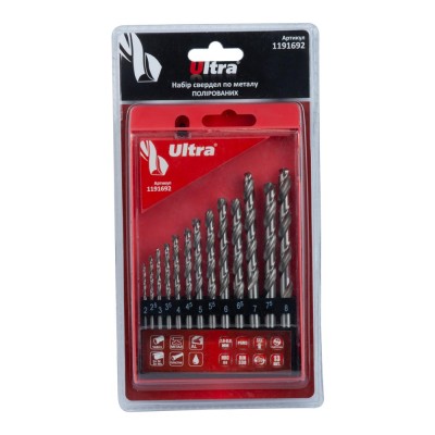 Набор сверл по металлу Р6М5 полированных 13шт 2.0-8.0мм (пласт кейс+блистер) ULTRA 1191692