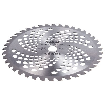 Диск для триммера с твердосплавными напайками Ø255×25.4мм 40Т SIGMA 5624491