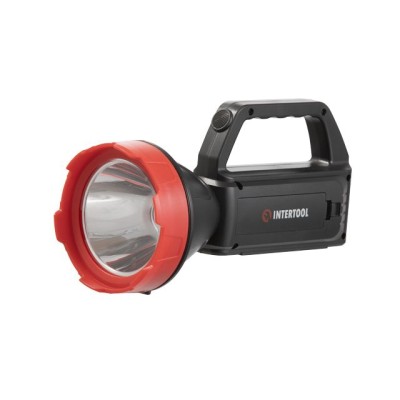 Фонарь аккумуляторный 1LED+1COB, power bank, индикатор заряда, солнечная панель Intertool LB-0107