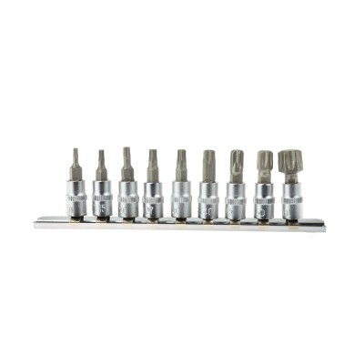 Набір головок-біт TORX 1/4" T10-60 9шт GEKO G13550