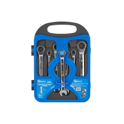 Набір ключів з тріскачкою 7ел 8-19мм (8,10,12,13,14,17,19) GEKO G10340