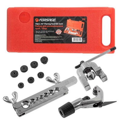 Набор инструментов для развальцовки трубок 10пр (3/16'', 1/4'', 5/16'', 3/8'', 7/16'', 1/2'', 5/8'') Forsage F-656