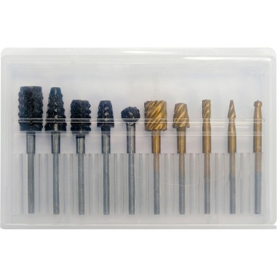 Фрезы разной формы к минишлифмашинкам YATO, Ø=2-16 мм, l=40 мм со шпинделем Ø=3,2 мм, компл. 10шт YATO YT-61730