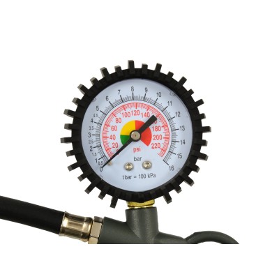 Пневмопістолет для підкачування коліс з манометром 0-16 bar 1/4" шланг 37см Geko G01101