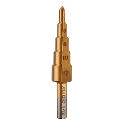 Сверло ступенчатое по металлу HSS, 4-12мм Alloid SD-0412