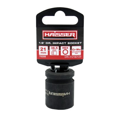 Головка ударная шестигранная 1/2" 21x38.5мм Haisser 70208 (117561)