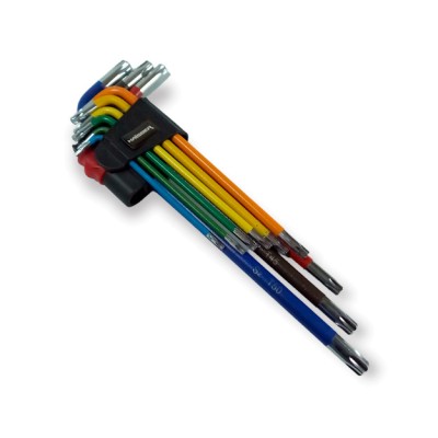 Набір Г-подібних ключів TORX екстра-довгих з відп. 9 од. S2 T10-50 Haisser 48117 (109344)