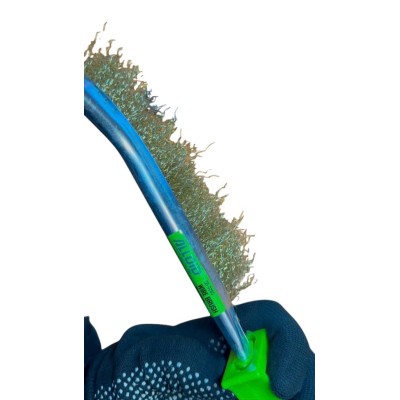 Щітка дротяна, рифлений дріт покритий латунню, пластикова ручка Alloid SB-0280