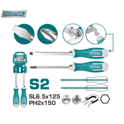 Набор ударных отверток 2 предмета TOTAL THGSS2206