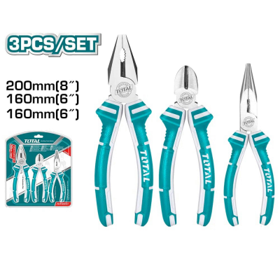 Набір плоскогубців, довгогубців, бокорізів 3 шт TOTAL THT1K0301
