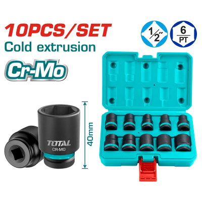 Набір ударних головок 10 шт. 1/2 дюйма TOTAL THISTD12101