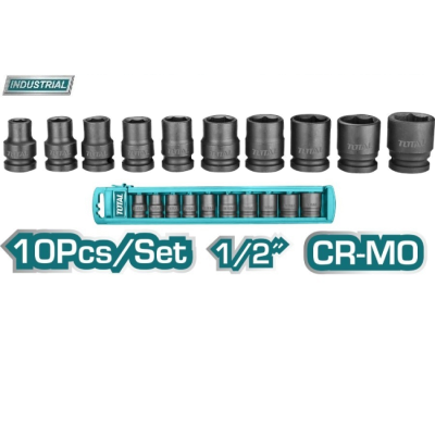Набір ударних головок 10 шт. 1/2 дюйма TOTAL THISTD12101