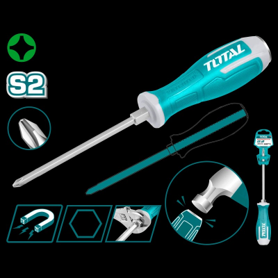 Ударная крестовая отвертка PH3x200мм TOTAL THGSPH32006