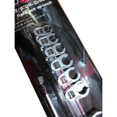 3/8" Набір ключів розрізних односторонніх з подовжувачем 11 пр. FORCE 51110