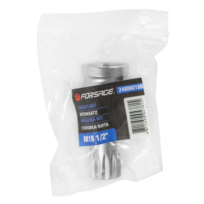 Головка-бита SPLINE с отверстием M18 (L-60мм) 1/2'' Forsage F-24806018B