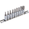 Набір торцевих головок з насадками для викрутки TORX MasterTool ¼" T10-T60 CrV 9 шт 78-1400
