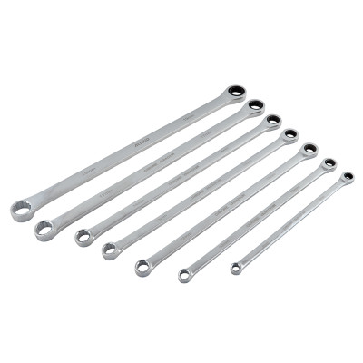 Набір ключів подовжених накидних з тріскачкою 8,10,12,13,14,17,19 мм Alloid NK-9703-7