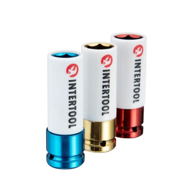 Набір головок подовжених ударних для алюмінієвих дисків 1/2" 3 од., 17, 19, 21 мм, CrMo STORM Intertool ET-8502