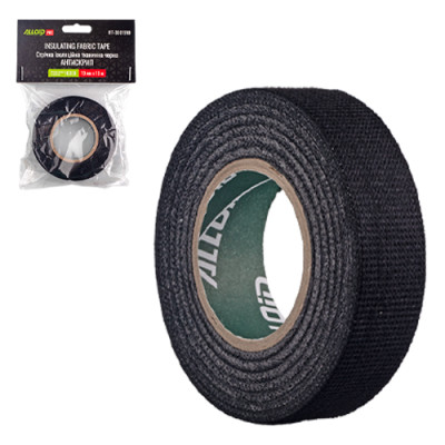 Лента изоляционная тканевая АНТИСКРИП (черная) 19мм х 10м, 300мкм Alloid Pro FIT-3001910