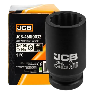 Головка торцевая ударная глубокая 3/4" 32 мм (12-гранная) JCB Tools JCB-46810032