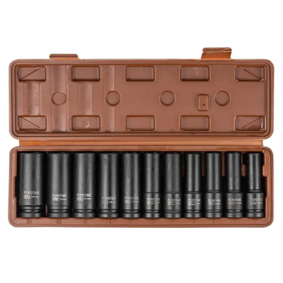 Набір ударних глибоких головок 11 предметів 1/2''(6-граней) (10-15,17,19,21,22,24) FORSTIME FT-4117-5MPB