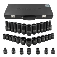 Набір головок ударних в металевому кейсі 1/2'', 33 пр. (6-гр.) (8-32 мм) FORCEKRAFT FK-4333-5MPB