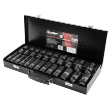 Набір головок ударних в металевому кейсі 1/2'', 33 пр. (6-гр.) (8-32 мм) FORCEKRAFT FK-4333-5MPB