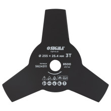 Нож для триммера Ø255×25.4мм 3Т SIGMA 5624311 Нож для триммера Ø255×25.4мм 3Т SIGMA 5624311