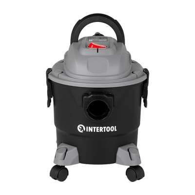 Пылесос строительный, 1,0 кВт, >17 кПа, бак 15 л пластик, шланг 1,5 м Intertool DT-1015